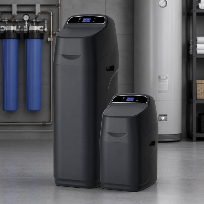 Whole-House Cabinet Water Softener, High-Flow
