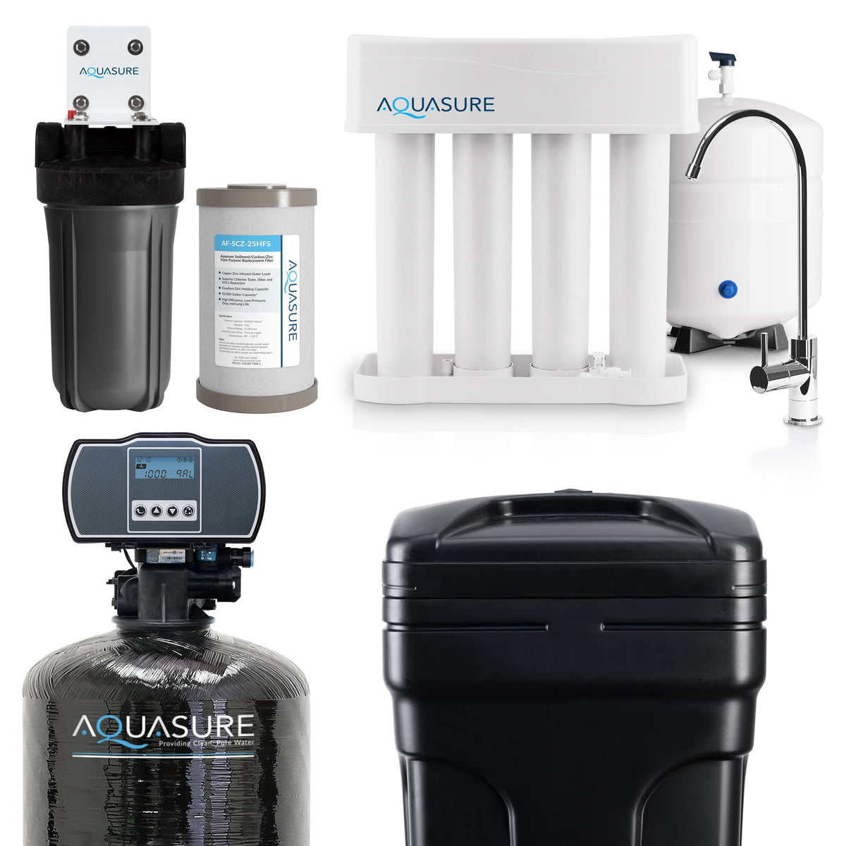 Aquasure Signature Pro Series 64K: Ultimate Whole House Water Solution - 75 GPD Reverse Osmosis (RO) System AS-WHF64D