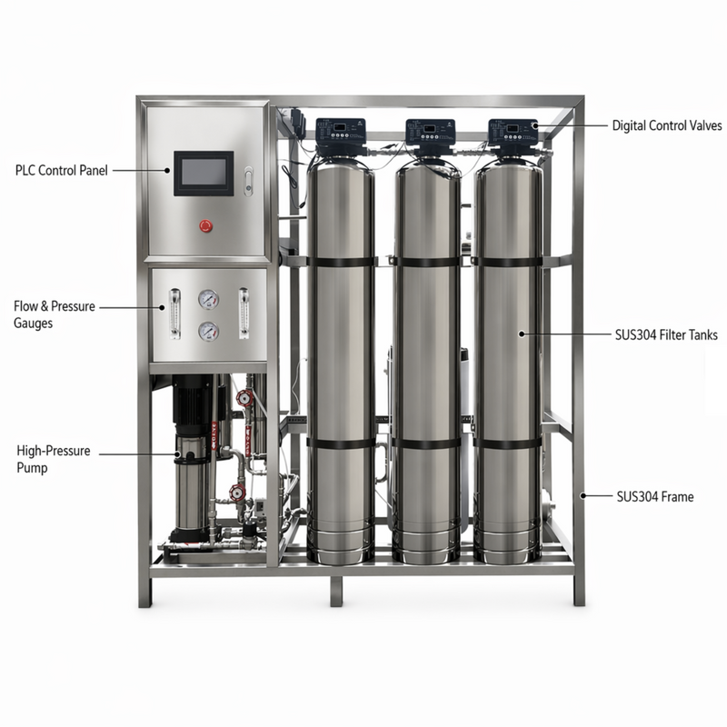 Commercial Reverse Osmosis Water Treatment System, 130 to 530 Gallons-Per-Hour