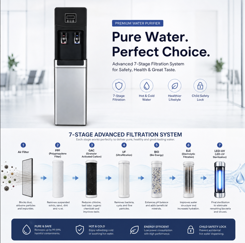 Floor-Standing Atmospheric Water Generator, Hot & Cold
